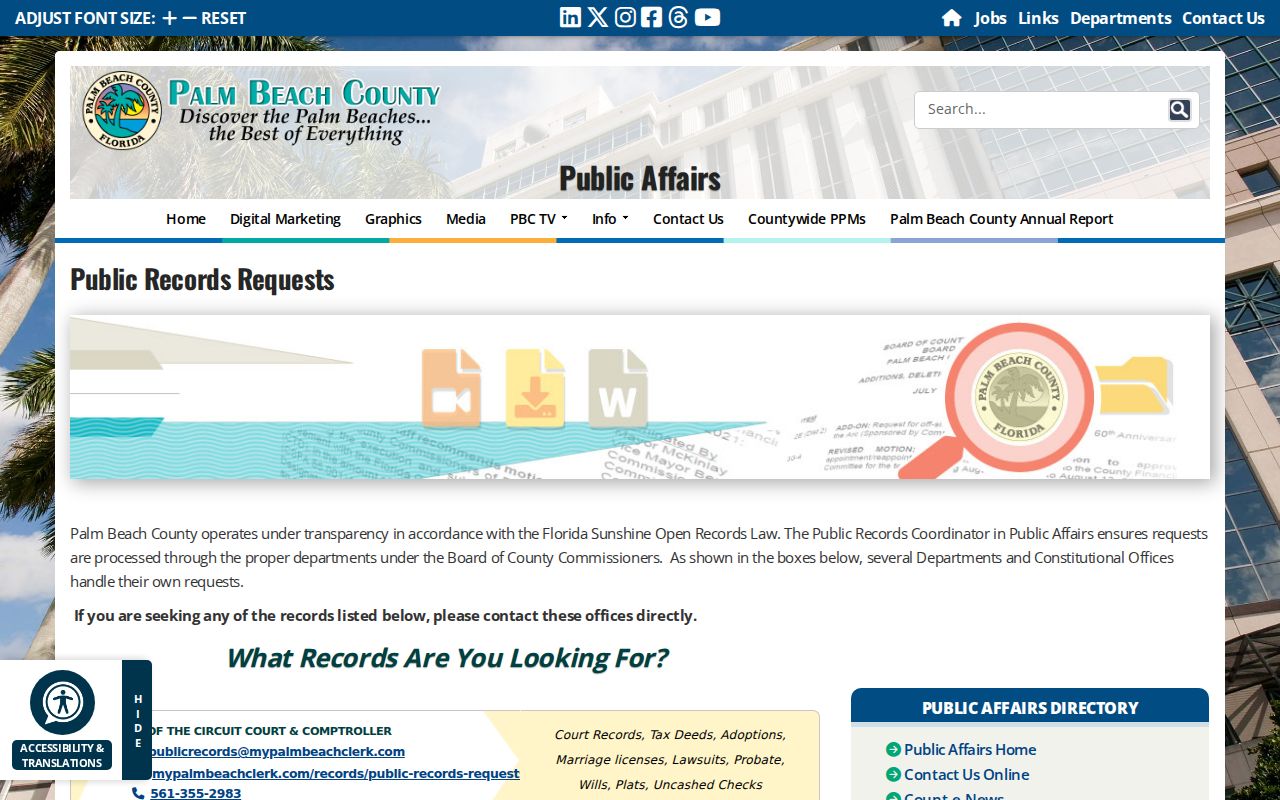Palm Beach County public records directory for Delray Beach neighbors