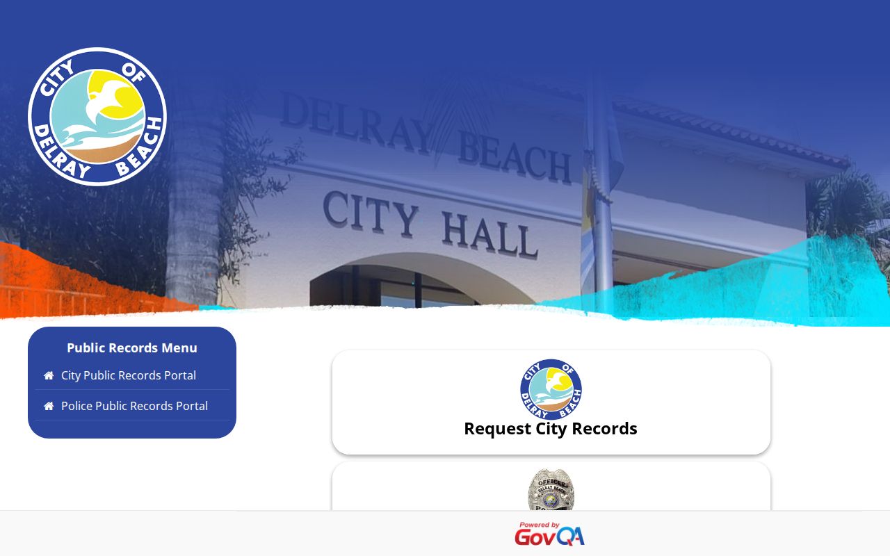 Delray Beach GovQA request portal for neighbors records